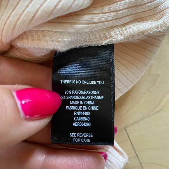 AFRM Bnwot Womens "Hara" T-Back Cream Ribbed Bodysuit - Picture 5 of 7